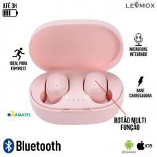 Fone Bluetooth LEF-A6S Lehmox - Rosa